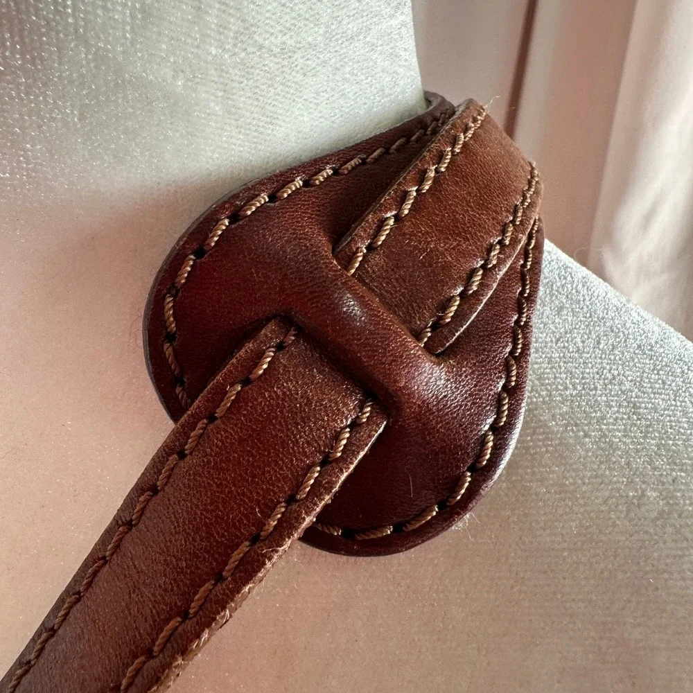 Vintage Genuine Leather Organizer Crossbody Bag Brown Messenger Purse Travel
